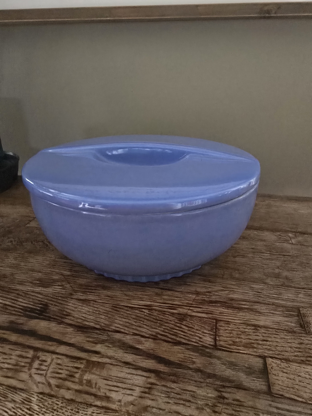 The Hall China Co. Made For Montgemery Ward & Co. Blue Covered Serving Bowl